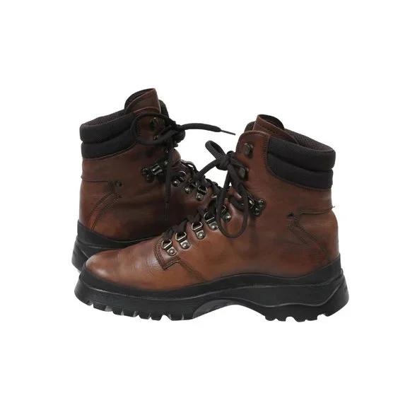 Prada Mens Combat Hiking Boots US8.5 UK 7.5 Brown Leather  display picture 3